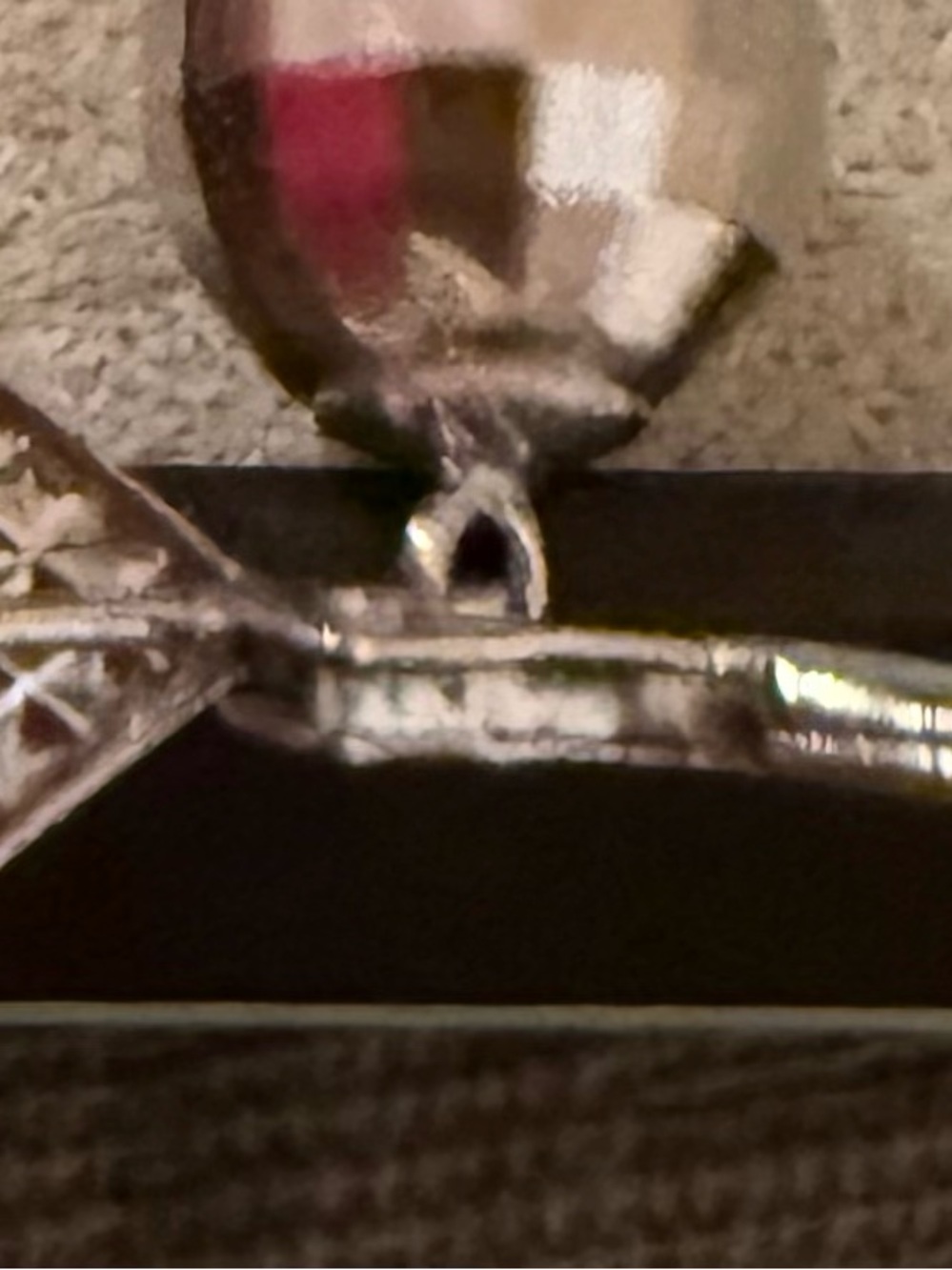 Stamped 14kt white gold Italian Faceted Drop Earrings - Picture 3 of 5